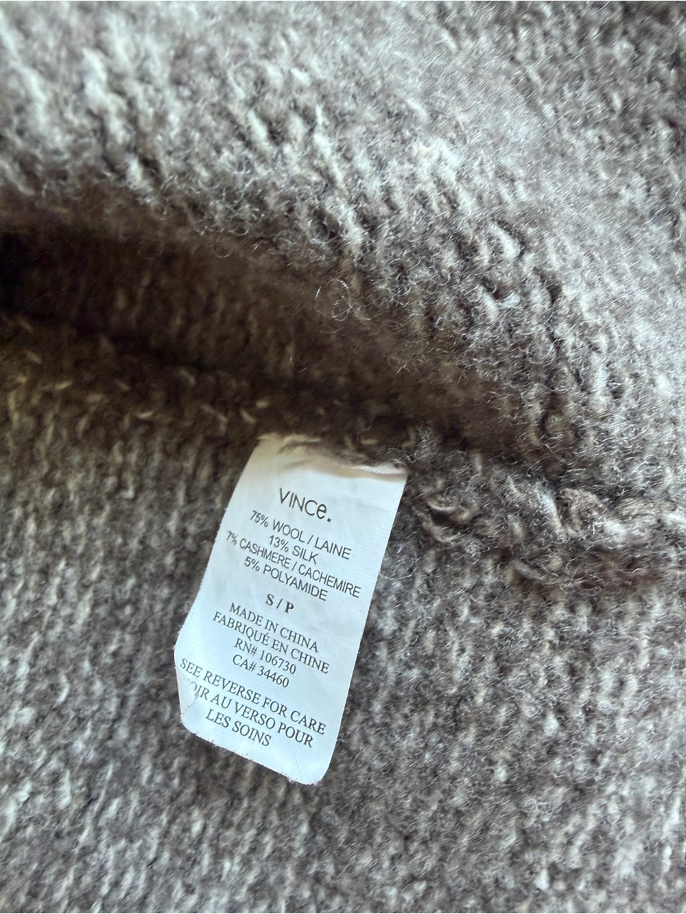 Vince Taupe Shawl-Collar Open Front Sweater Cardigan luxury elevated timeless - Picture 6 of 7